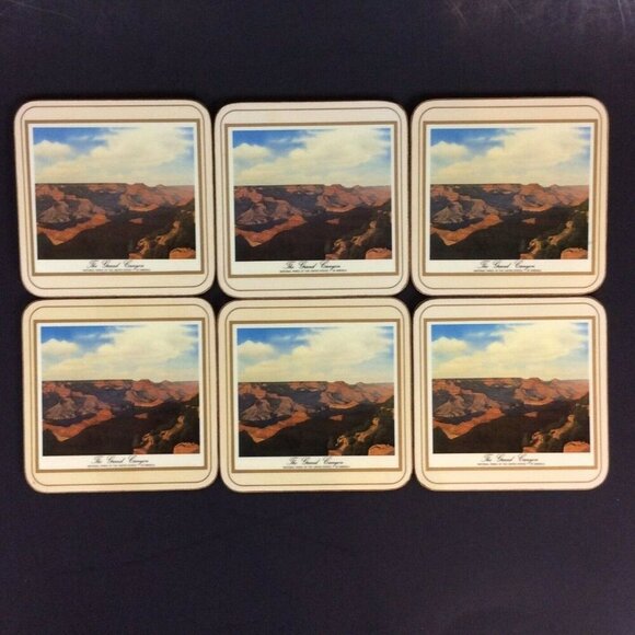 Pimpernel The Grand Canyon Coasters Set Of 6 Cork Backed Made in England - Picture 1 of 3